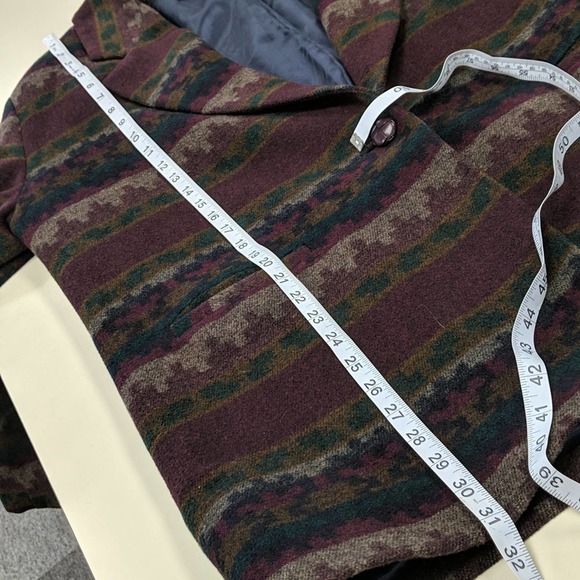 Vintage Wool Blend Aztec Print Coat Braetan XL - Picture 7 of 11
